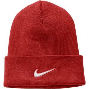 ⚡Nike Men Red Unisex Ideal For Cold Cuffed Embroidered Swoosh Logo Beanie